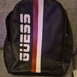 GUESS Black Backpack with Red and White Accents